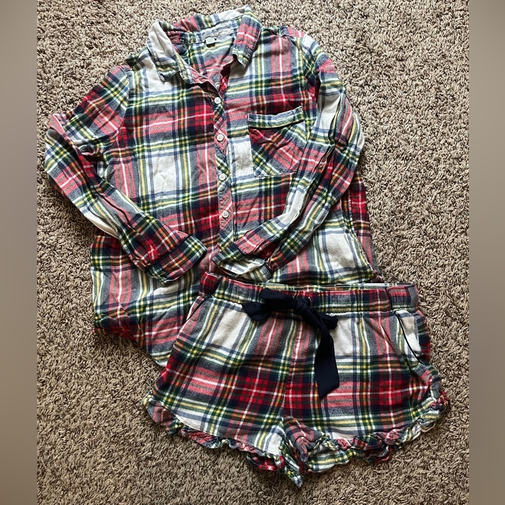 Aerie Flannel Plaid Sleepwear Pajamas Set S/M